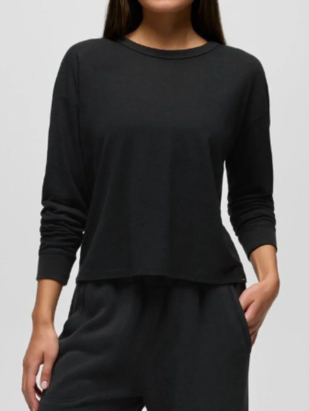 Prana Cozy Up Long Sleeve Crew Charcoal Black Small GUC - Picture 11 of 11